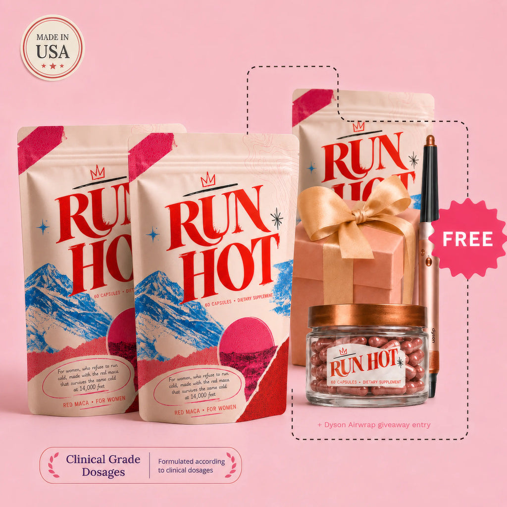 Run Hot Red Maca for Women, 3-Bag Bundle | One Month Free (180 Caps)