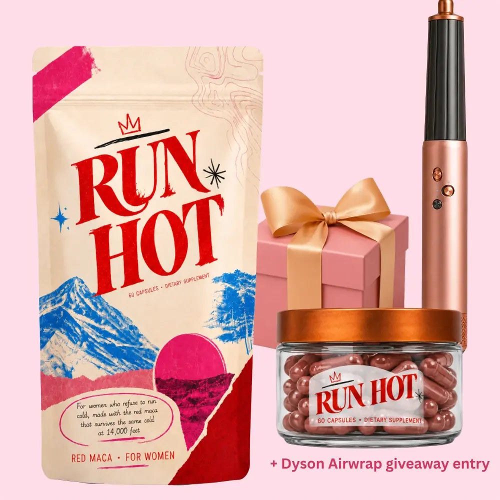 Run Hot red maca single bag with Dyson Airwrap giveaway entry