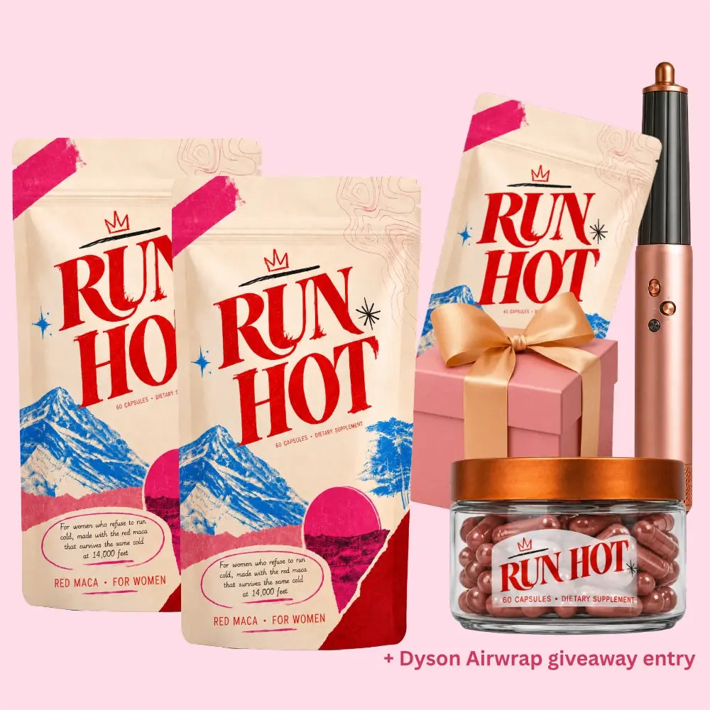 Run Hot red maca 3-bag bundle with Dyson Airwrap giveaway entry