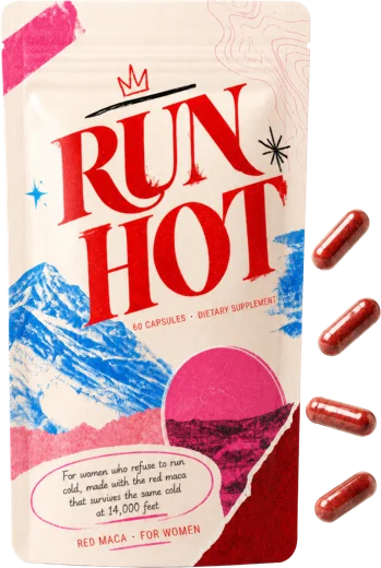 Run Hot red maca pouch, 60 capsules